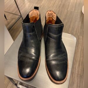 Mens Florsheim Black Leather Chalet 9M Chelsea Boot Plain Toe